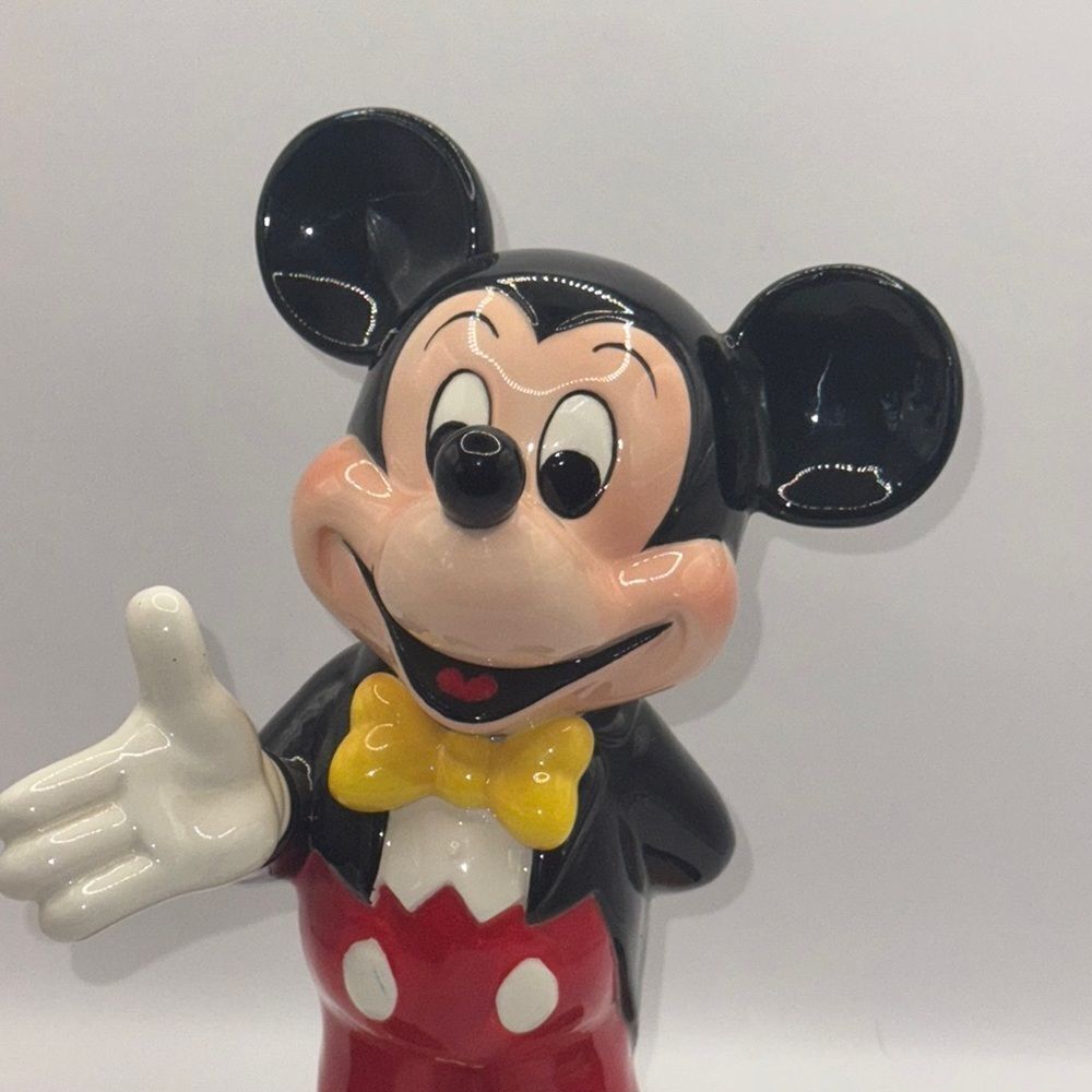 Vintage Disney Mickey Mouse Ceramic Figurine - Black, Red, Yellow - Picture 2 of 9